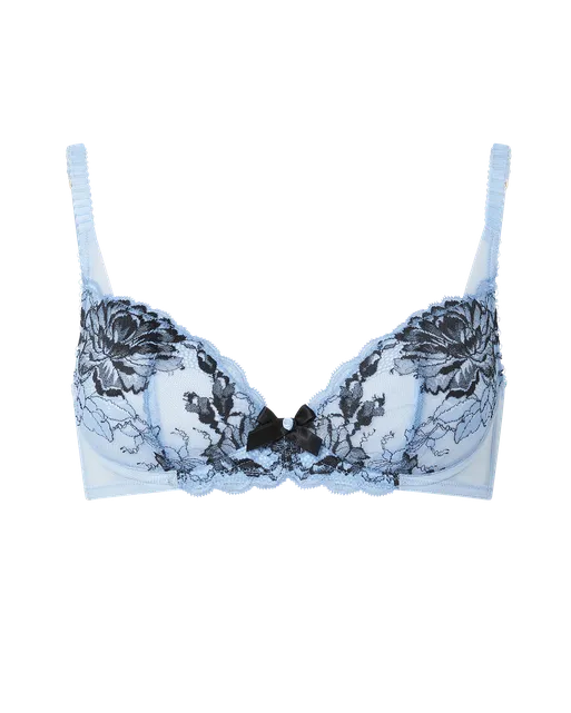 Yara Plunge Underwired Bra Blue/Black | Agent Provocateur