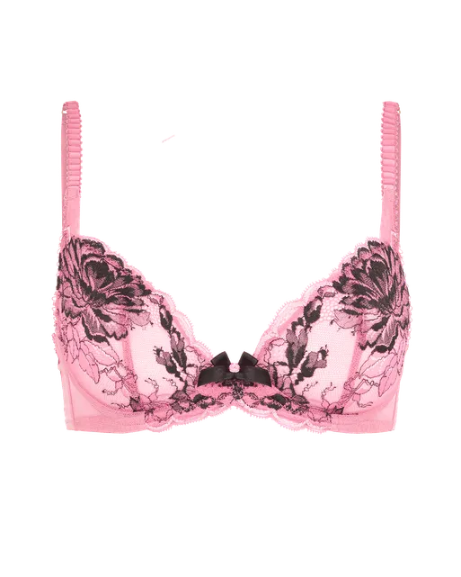 Yara 1 Plunge Underwired Bra Pink/Black | Agent Provocateur