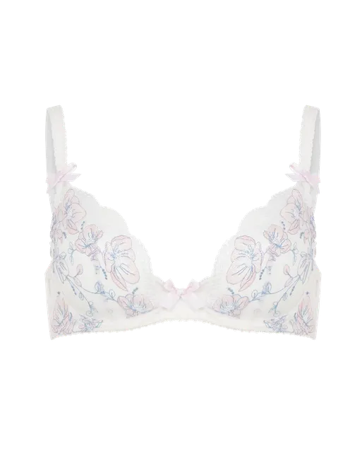 Winnette Plunge Underwired Bra  Baby Pink/White | Agent Provocateur