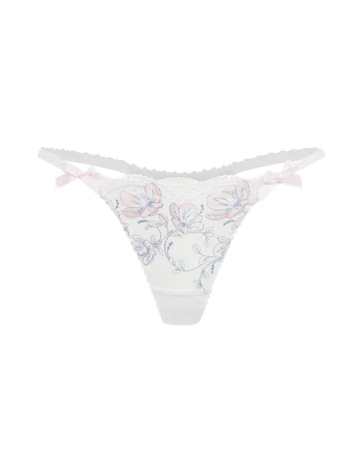 Winnette Thong Baby Pink/White | Agent Provocateur