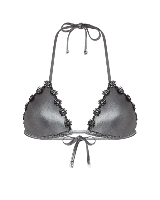 Maiya Bikini Top Black/Silver | Agent Provocateur
