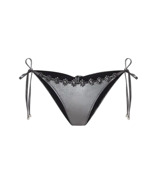Maiya Bikini Bottoms  Black/Silver | Agent Provocateur