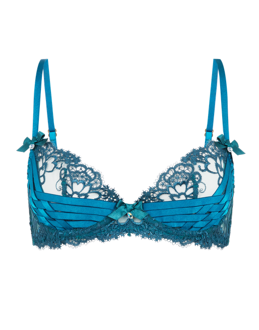 Dioni Plunge Non Padded Bra in Petrol | By Agent Provocateur