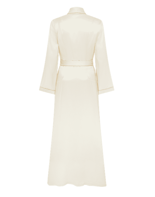 Classic PJ Long Dressing Gown in Ivory | Agent Provocateur All Nightwear