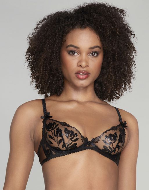 AGENT PROVOCATEUR Nude/Silver Sparkle Plunge Underwired Bra Size UK/USA 36D  BNWT 5054228078452 on eBid Canada