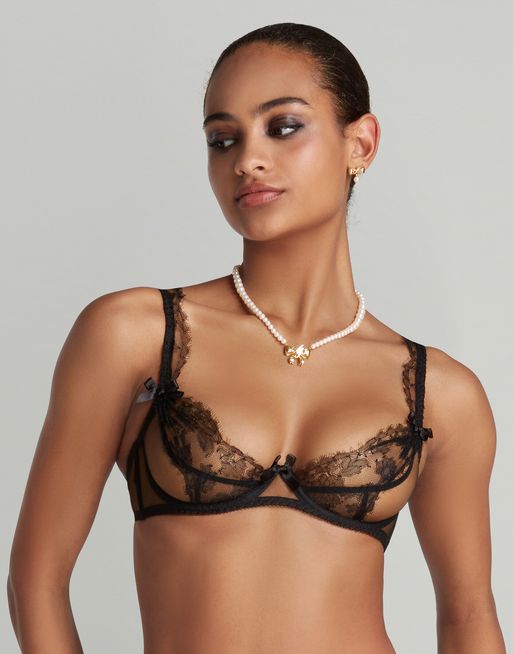Willa Plunge Non Padded Bra in Black | By Agent Provocateur