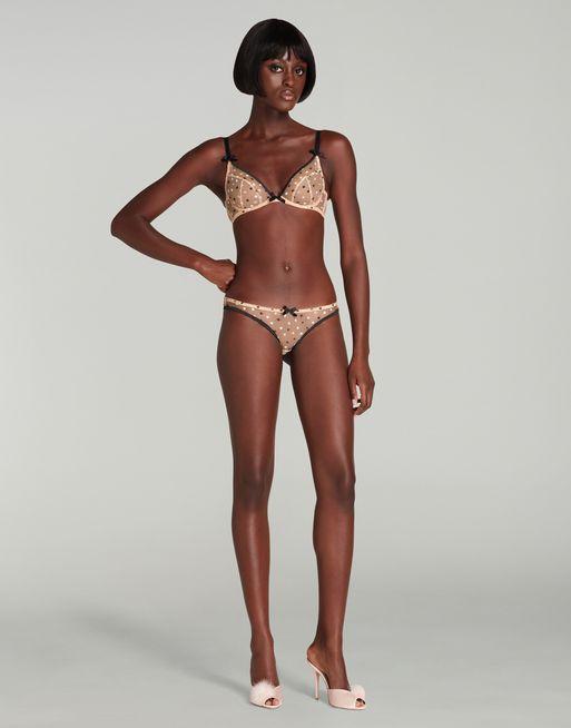 Brie Plunge Underwired Bra in Black | Agent Provocateur