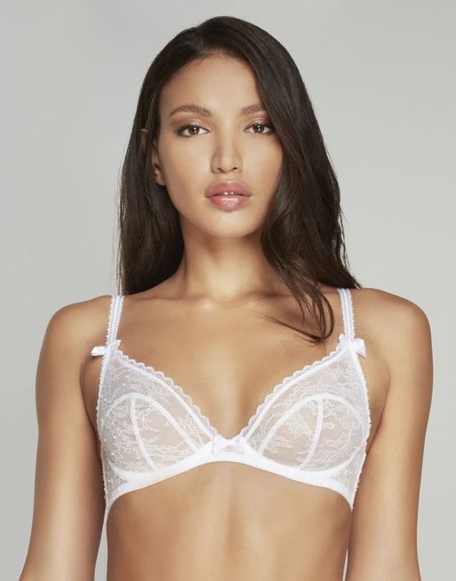 AGENT PROVOCATEUR Nude/Silver Sparkle Plunge Underwired Bra Size UK/USA 36D  BNWT 5054228078452 on eBid Canada
