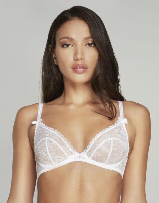 【AGENT PROVOCATEUR】hinda bra Hinda Plunge Underwired Bra in White | Agent Provocateur