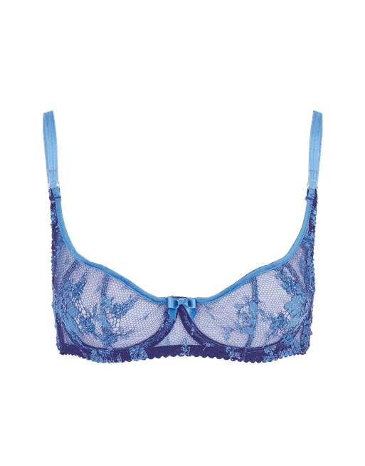 Gwenith Demi Cup Balconette Underwired Bra in Blue | Agent Provocateur