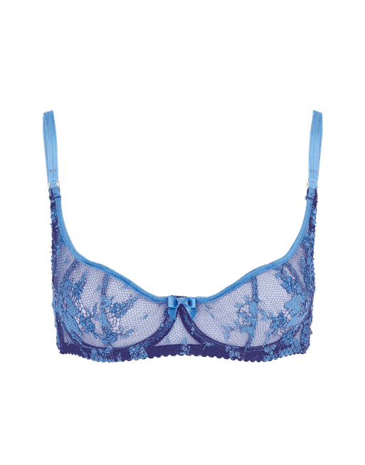 Gwenith Demi Cup Balconette Underwired Bra in Blue