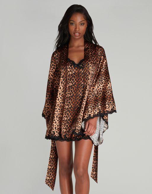 Leopard print kimono hotsell robe