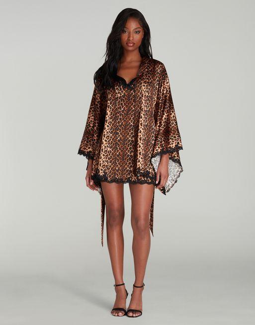 Leopard print cheap kimono dress