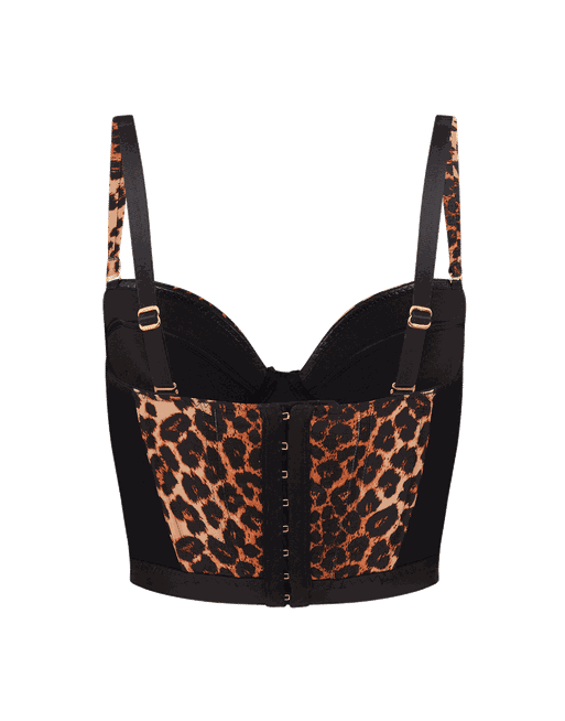 Agent Provocateur Elora Padded Plunge Underwired Bustier In Black Stretch Silk
