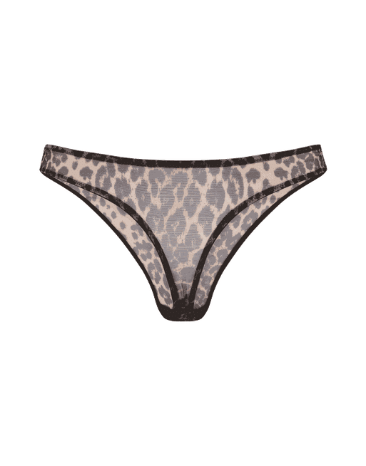 Sexy Luxury Inlaid Rhinestone Leopard Thong Bra Set - Bra & Brief