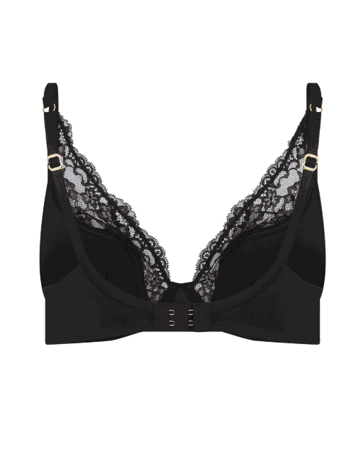 Brigette Padded High Apex Underwired Bra in Black