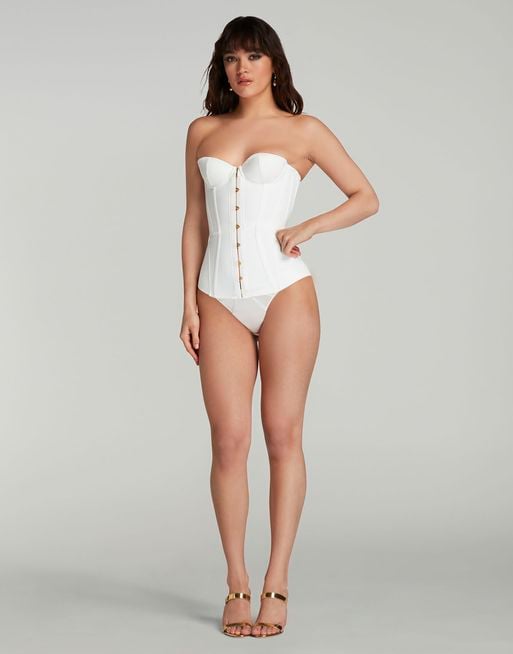 Mercy Satin Corset in White  Agent Provocateur All Lingerie