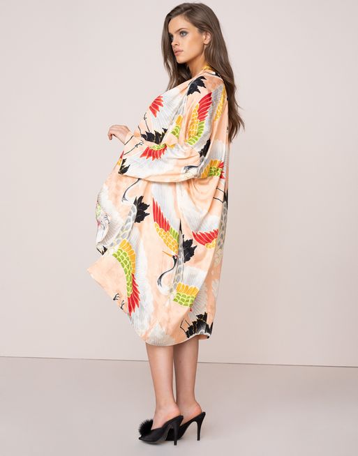 Kimono Agent Provocateur Eviee - Bleu Et Rose Imprimé Floral - Taille M/L - Dentelle - Neuf Avec étiquette