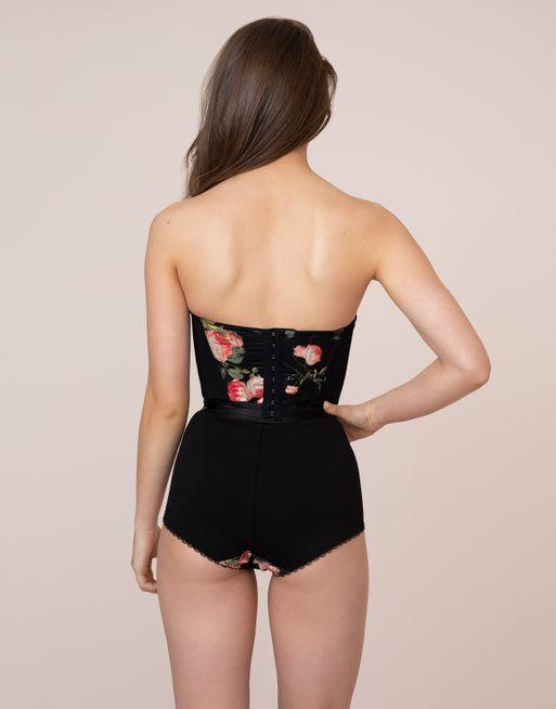 Agent Provocateur Elora Padded Plunge Underwired Bustier In Black Stretch Silk