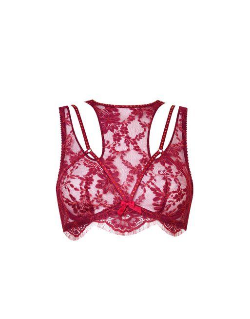 Red high neck bralette cheap