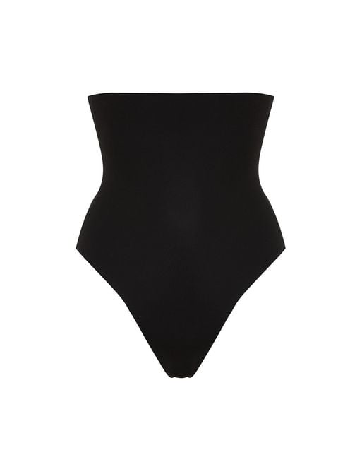Dion High Waisted Sculpting Thong in Black