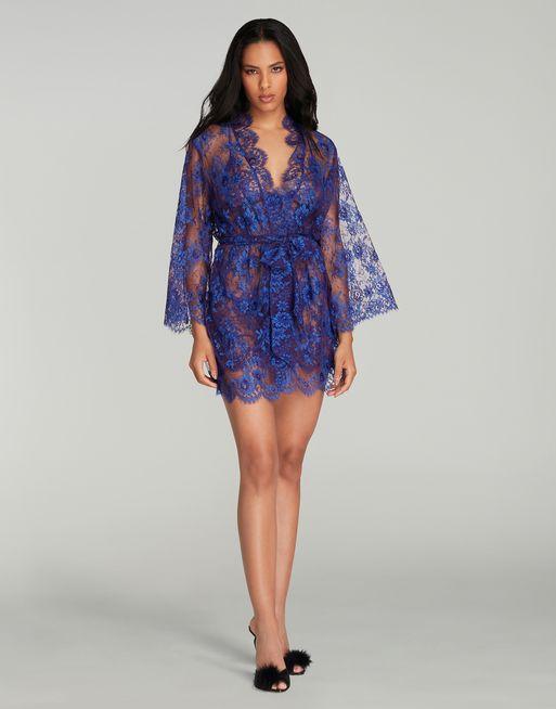 Carline Short Kimono in Cobalt | By Agent Provocateur
