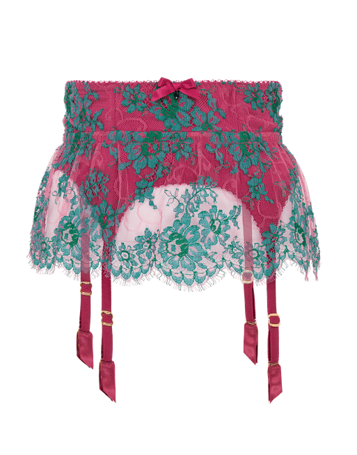 Carline Suspender in Green/Fuchsia | By Agent Provocateur Outlet