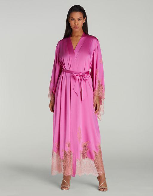 Christi Long Kimono in Pink Terracotta By Agent Provocateur