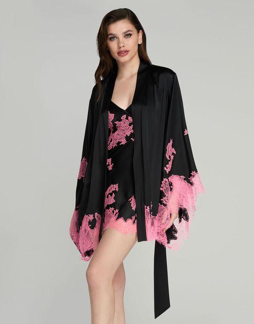 Black best sale floral kimono