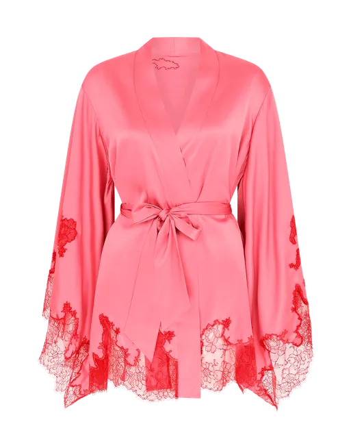 Christi Short Kimono in Pink Red By Agent Provocateur patest