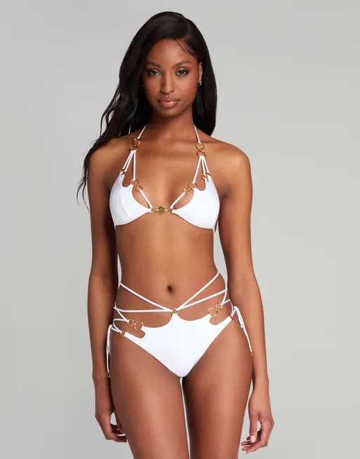 White embellished swimsuit hotsell