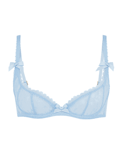 Hinda Demi Cup Plunge Underwired Bra in Blue