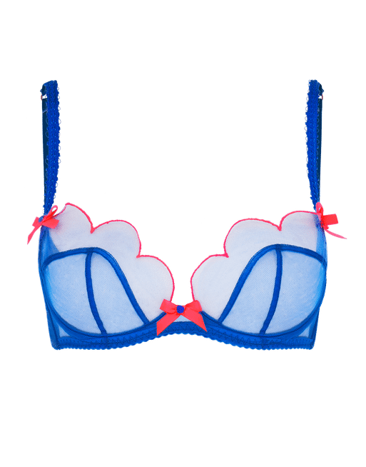 Lorna Plunge Underwired Bra in Blue/Neon Pink