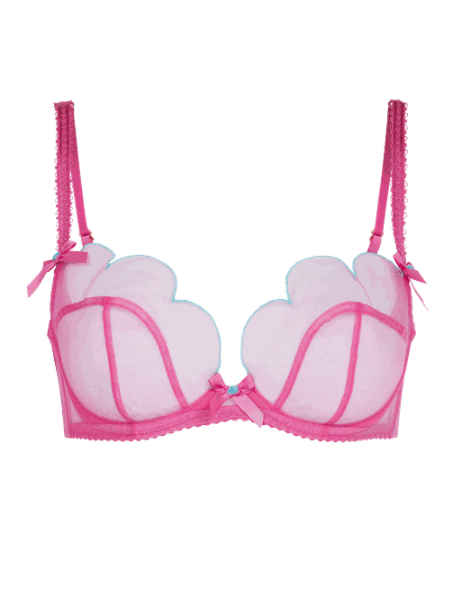 Lorna Plunge Underwired Bra in Hot Pink/Turquoise
