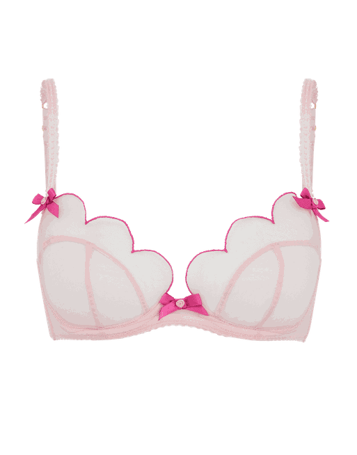 Lorna Plunge Underwired Bra in Baby Pink/Magenta