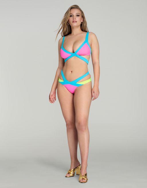 Agent Provocateur Mazzy Bikini Bra in Pink, Black, & Cobalt