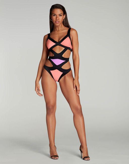 Mazzy Swimsuit in Black Multicolour | By Agent Provocateur