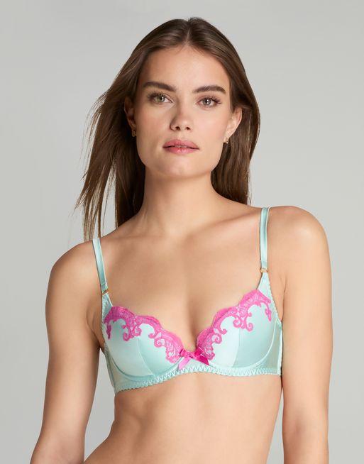 Molly Plunge Underwired Bra in Mint/Pink | By Agent Provocateur