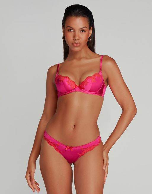 Agent Provocateur Molly Leavers Lace-trimmed Stretch-silk Satin Underwired  Bra - 34DD - ShopStyle
