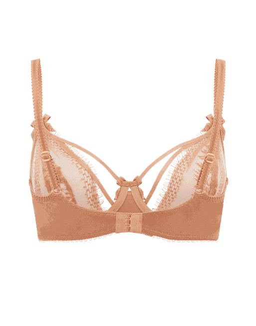Tanya Plunge Underwired Bra in Gold | By Agent Provocateur