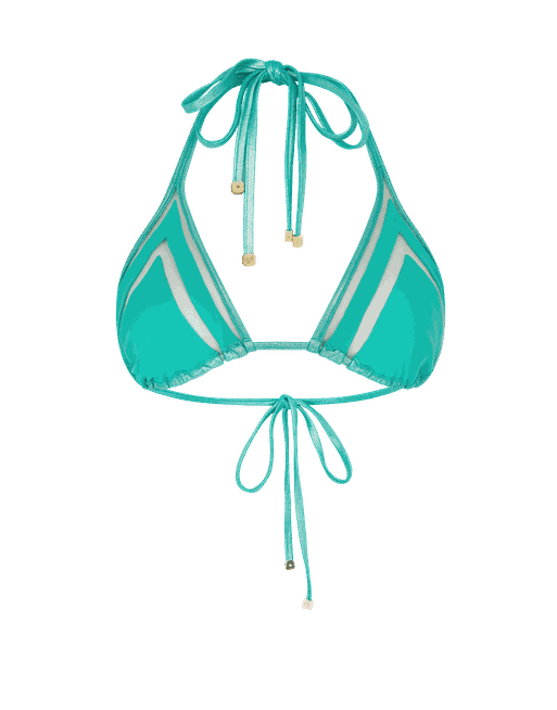 Tora Bikini Top in Teal/Gold | By Agent Provocateur All Swimwear