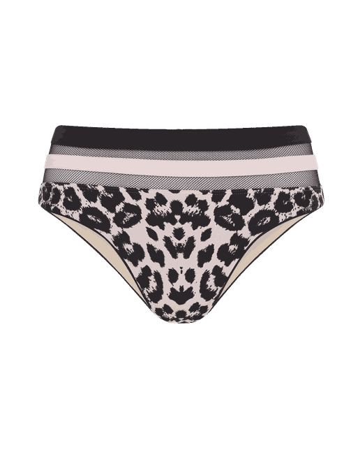 Zenaya High Waisted Bikini Bottom in Leopard By Agent
