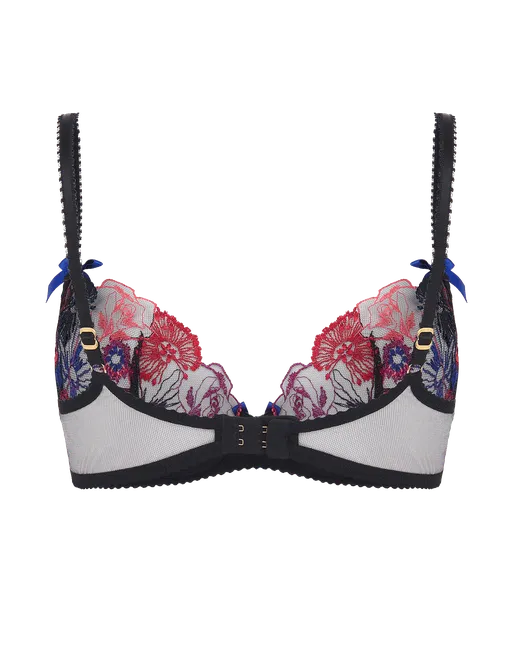 Zuri Plunge Underwired Bra in Blue/Pink/Black | By Agent