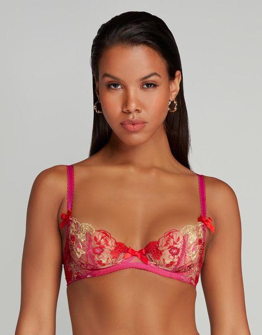 Zuri Plunge Underwired Bra in Pink