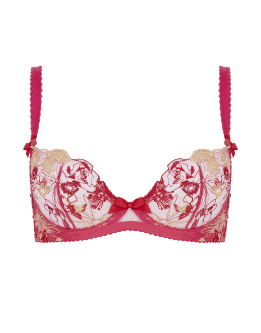 Zuri Plunge Underwired Bra in Pink Outlet