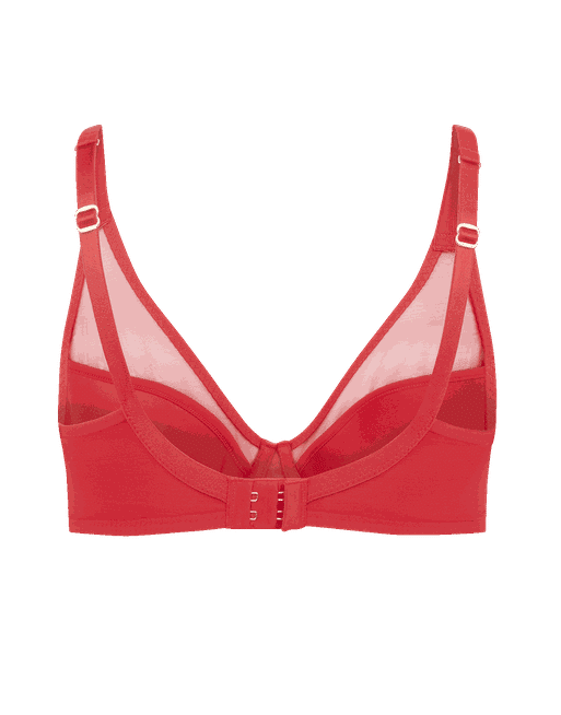 Lucky Padded Plunge Underwired Bra in Red | By Agent Provocateur