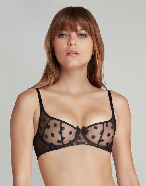 【AGENT PROVOCATEUR】hinda bra Camsen Balconette Underwired Bra in Black/Black | By Agent