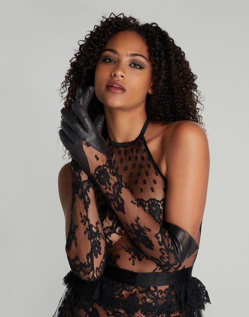 レア Agent Provocateur【L】キャミソール スカル /ドクロ $500 AP Black Silk Corset by Agent Provocateur - Pickle