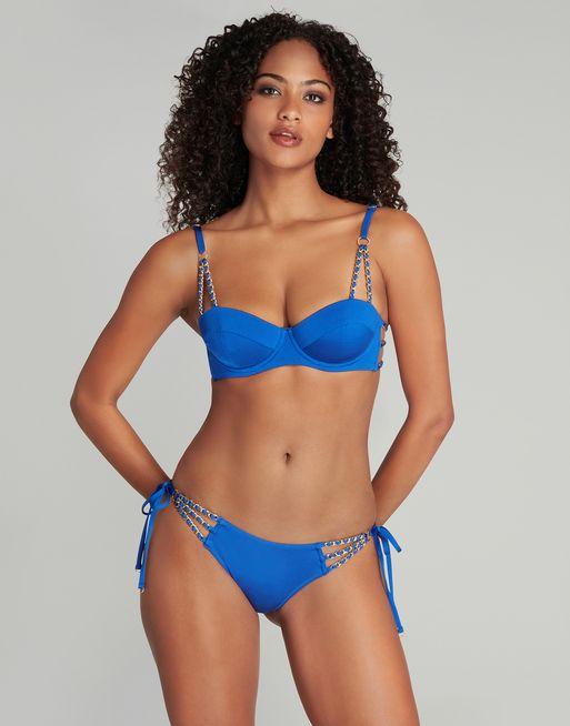 Montie Bikini Top in Blue/Gold | By Agent Provocateur Outlet