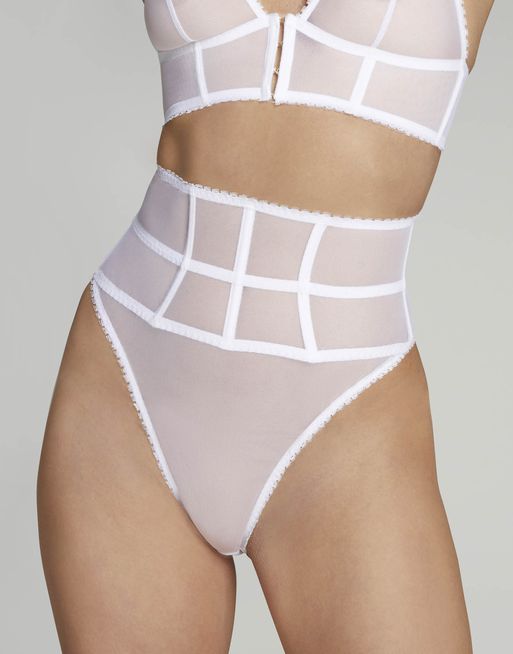 Burty High Waisted Thong in White | By Agent Provocateur